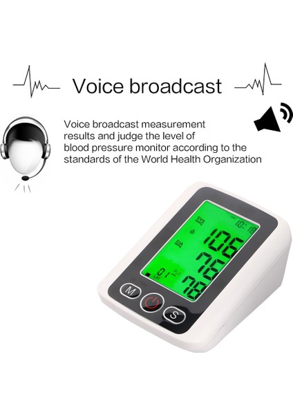Otomatik Ses Dijital LCD Üst Kol Kan Basıncı Monitörü Basıncı (Yurt Dışından) fiyatları