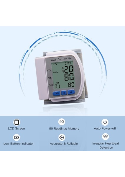 Tıbbi Dijital LCD Otomatik Bilek Kan Basıncı Monitörü (Yurt Dışından) modelleri