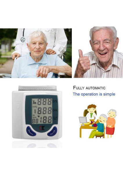 Taşınabilir Otomatik Dijital LCD Ekran Bilek Kan Basıncı Monitörü (Yurt Dışından) fırsatları