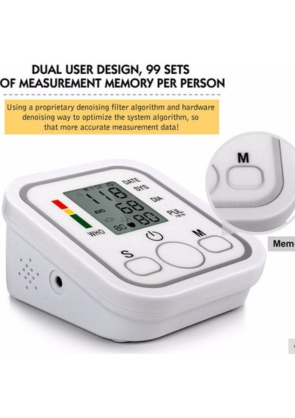 Kan Basıncı Monitörü Elektronik Tonometer Tam Otomatik Üst Kol Üst (Yurt Dışından)