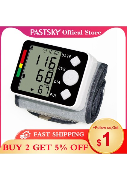 Pastsky Bilek Dijital Kan Basıncı Monitörü Ölçer Tonometre LCD (Yurt Dışından) fırsatları