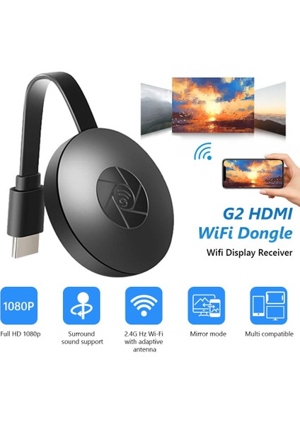 Good Shop Tv'ye 2.4g 4K Kablosuz Wifi Yansıtma Kablosu HDMI Uyumlu Adaptör 1080P Ekran Dongle IPhone Samsung Huawei Android Telefon Içın (Yurt Dışından)