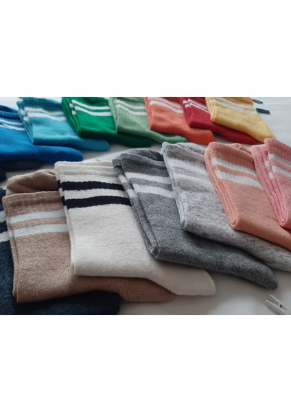 Unisex Çizgili Kolej Çorap 6 Çift fiyatları
