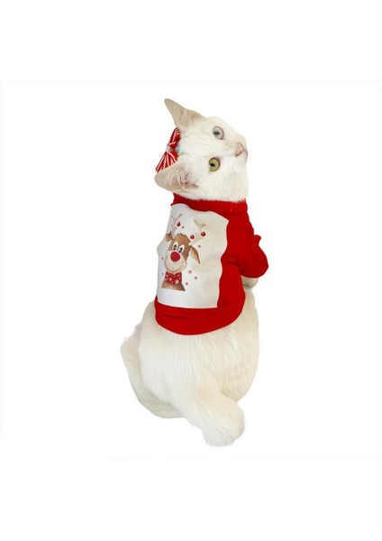 Cute Rudolph Kedi Tişörtü modelleri