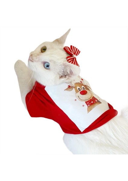 Cute Rudolph Kedi Tişörtü indirimleri