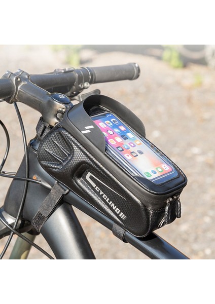 Dağ Bisikleti Üst Tüp Çanta Su Geçırmez Bisiklet Dokunmatik Ekran Kılıfı (Yurt Dışından) indirimleri
