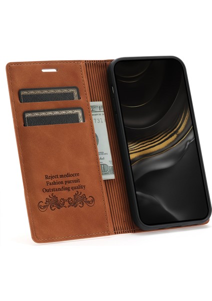 Retro Buzlu Cüzdan Cep Telefonu Kickstand Kılıfı iPhone Xs Max ile Uyumlu (Yurt Dışından)