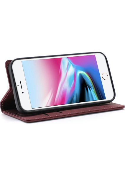 Retro Buzlu Cüzdan Cep Telefonu Kickstand Kılıfı iPhone Se 2-Se 2020 / iPhone 8-7 ile Uyumlu (Yurt Dışından)