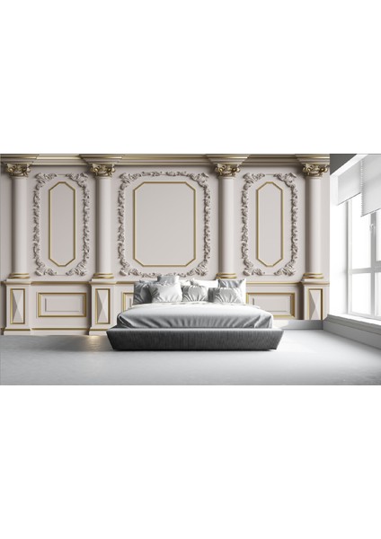 Çerçeveli Motif Desenli Tek Parça Duvar Kağıdı 315 x 280