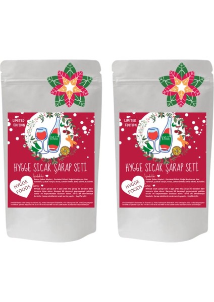 Hygge Foods Hygge Sıcak Şarap Hazırlama Seti Premium Meyve ve Baharat Karışım - Limited Edition - 2'li Paket - Mulled Wine Set - Yılbaşı Seti