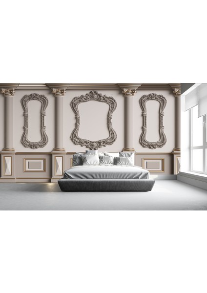 Dekoratif Çıta Desenli Tek Parça Duvar Kağıdı 315 x 280