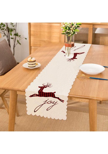 Joy Ekosa Geyik Desenli Dekoratif Runner