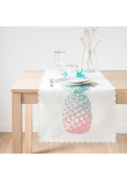 Mavi Ananas Baskılı Dekoratif Runner fiyatları