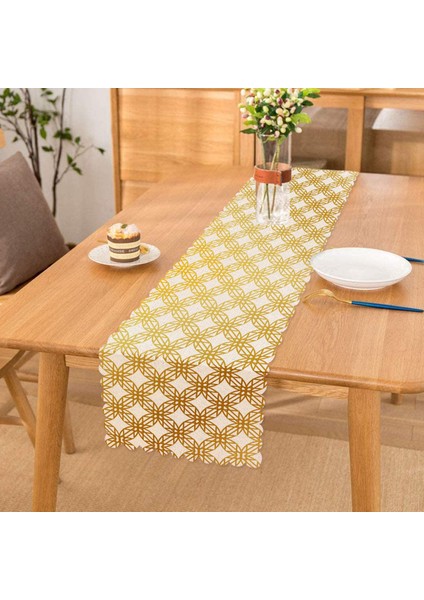 Geometrik Sanat Altın Detaylı Özel Tasarım Modern Özel Tasarım Runner