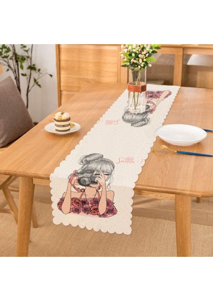 Fashion Girl Dijital Baskılı Modern Runner