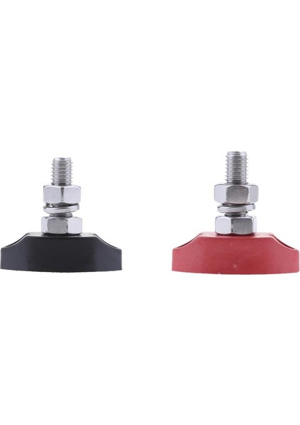 2x Kavşak Blok Güç Post Set Yalıtımlı Terminal Saplama 6mm Paslanmaz Çelik Siyah Kırmızı 6mm (Yurt Dışından)