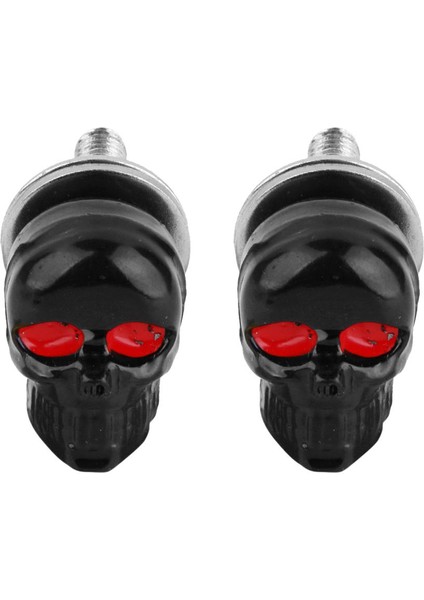 Çift Siyah Kafatası Motosiklet Plaka Çerçeve Cıvata Cam Tag Vidalar (Yurt Dışından) modelleri