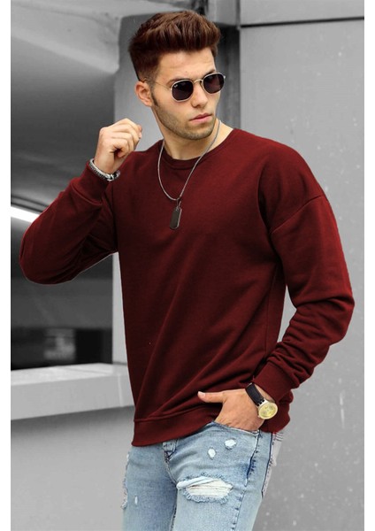 Bordo Erkek Sweatshirt 4782