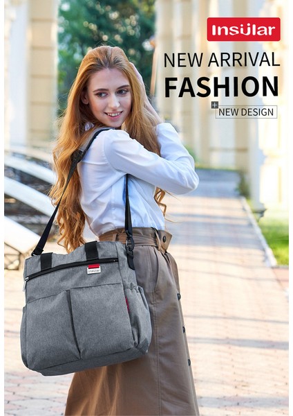 Çok Fonksiyonlu Büyük Kapasiteli Hamile Çantası - Gri (Yurt Dışından) modelleri