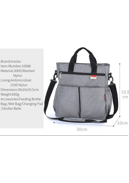 Çok Fonksiyonlu Büyük Kapasiteli Hamile Çantası - Gri (Yurt Dışından) fırsatları