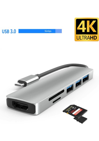 Hc-13 Type-C USB3.0 6'sı Bir Arada Çeviri Adaptör fiyatları