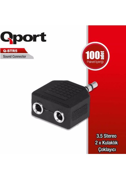 Q-Str5 3,5mm Stereo 2*kulaklık Çevirici Adaptör