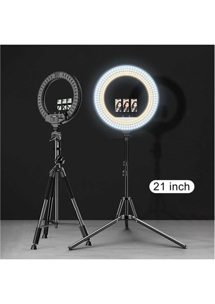 Mega Boy 21 Inç Ring Light Youtuber Makyaj Güzellik Merkezi Kuaför Kit Çantalı ve Kumandalı Işık