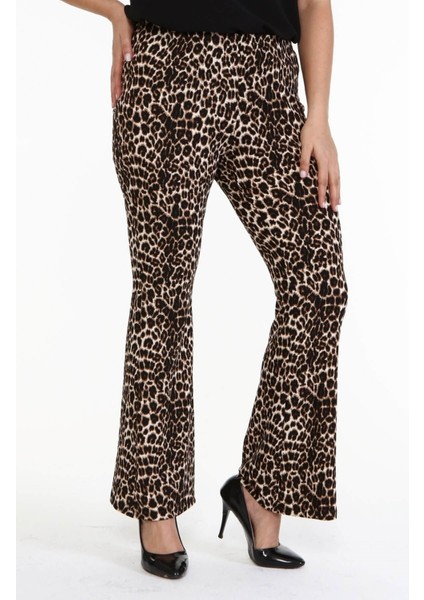 Örme Beli Lastikli Ispanyol Paça Pantolon