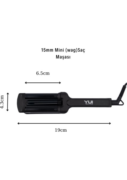 15 mm Seramik Plaka Su Dalgası Wag Mini Saç Maşası (Yui Türkiye Garantili)