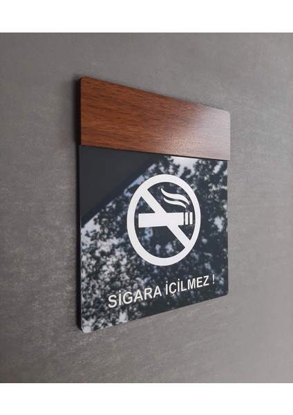 Wooden Serisi Sigara Içilmez Uyarı Tabelası