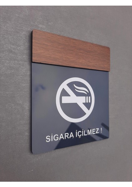 Wooden Serisi Sigara Içilmez Uyarı Tabelası