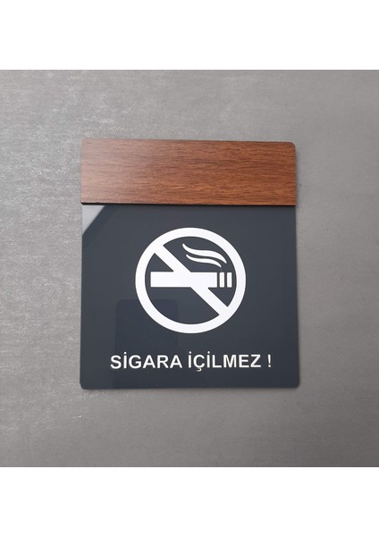 Wooden Serisi Sigara Içilmez Uyarı Tabelası