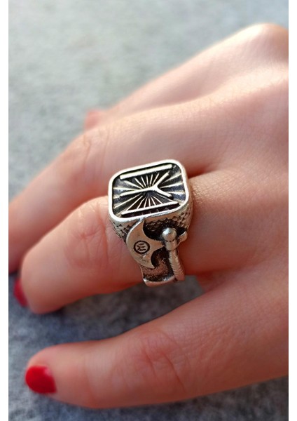 Antik Gümüş Kaplama Kayı Boyu Şekilli El Yapımı Ayarlanabilir Yüzük fiyatları