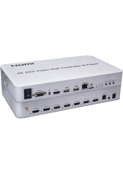 4KVW344P 2x3 Video Wall Controller 4K HDMI 6 Ekran Profesyonel Duvar Ekran Denetleyici Çoklu Ekran Görüntü Genişletici Switch