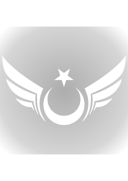 Kanatlı Ay Yıldız Sticker Oto Araba Sticker Cam Sticker