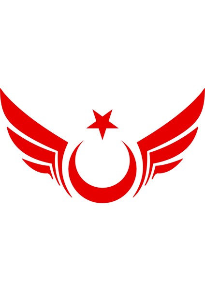 Kanatlı Ay Yıldız Sticker Oto Araba Sticker Cam Sticker