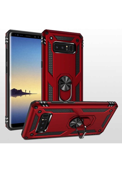 Samsung Galaxy Note 8 Kılıf Standlı Magnet Mıknatıslı Yüzük Armored Zırhlı Kapak modelleri