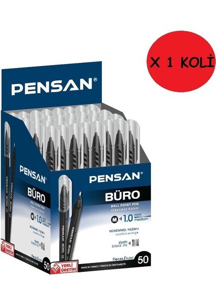 Büro Tükenmez Kalem 1mm 2270 Siyah 2.000 Li (40 Adet 50 Li Kutu / 1 Koli )