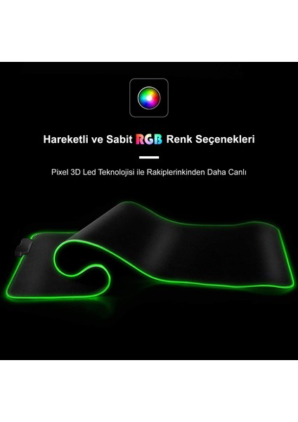 Xrades RGB 80X30 cm RGB Siyah Mouse Pad