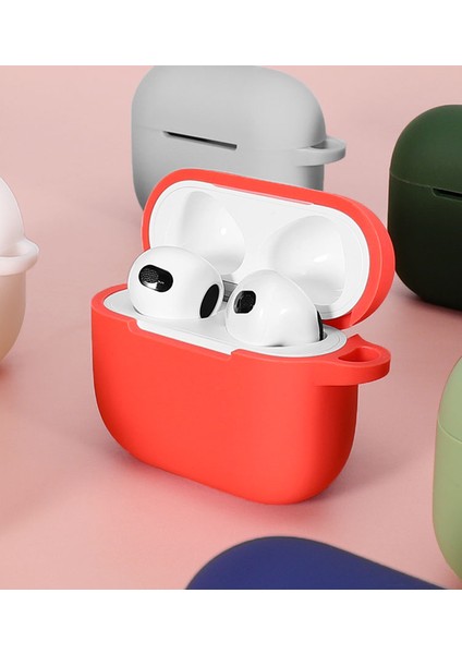 Airpods 3 2021( Airpods 3. Nesil) Kılıf Silikon Kılıf - Kırmızı fiyatları