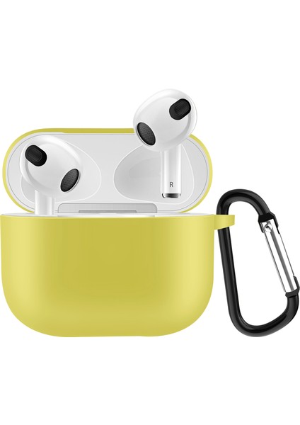Airpods 3 2021( Airpods 3. Nesil) Kılıf Silikon Kılıf - Sarı