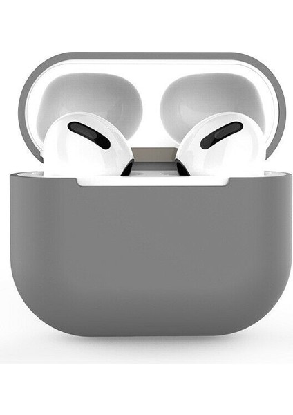 Airpods 3 2021( Airpods 3. Nesil) Kılıf Silikon Kılıf Slim Zar - Gri