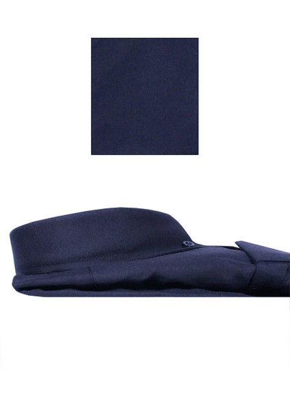 Erkek Lacivert Büyük Beden Yaka Düğmeli Uzun Kollu Düz Klasik Erkek Gömlek fiyatları