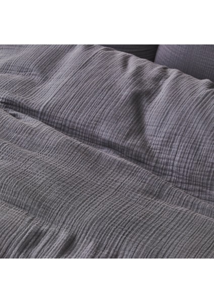 Pruva Çift Kişilik Müslin Yatak Örtüsü Seti Antrasit modelleri