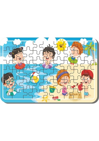 Çiftçi ve Hayvanları, Oyun Zamanı, Noel Baba, Tatil ve Deniz 54 Parça 4'lü Ahşap Puzzle Set indirimleri