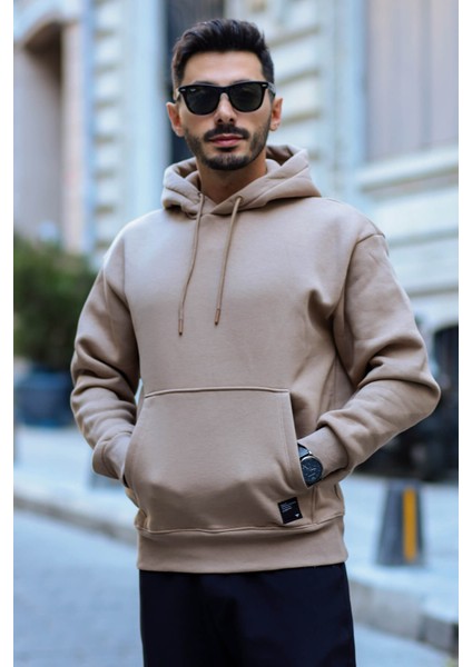 Oversize Kapüşonlu Kanguru Cepli Sweatshirt - Hoodie