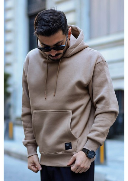 Oversize Kapüşonlu Kanguru Cepli Sweatshirt - Hoodie