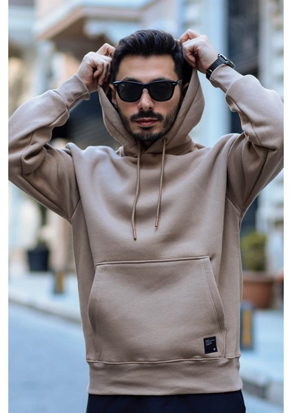 Oversize Kapüşonlu Kanguru Cepli Sweatshirt - Hoodie