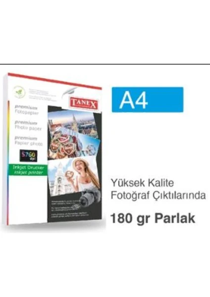 Tanex Fotoğraf Kağıdı A4 180GR 25 Adet