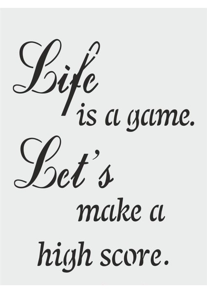 Yazı Desenler Stencil Şablon 21 x 30 cm YZ-262